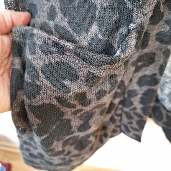 Beeson River Plus 3XL Open Front Leopard Print Cardigan Duster Semi Sheer Mesh - Picture 7 of 9